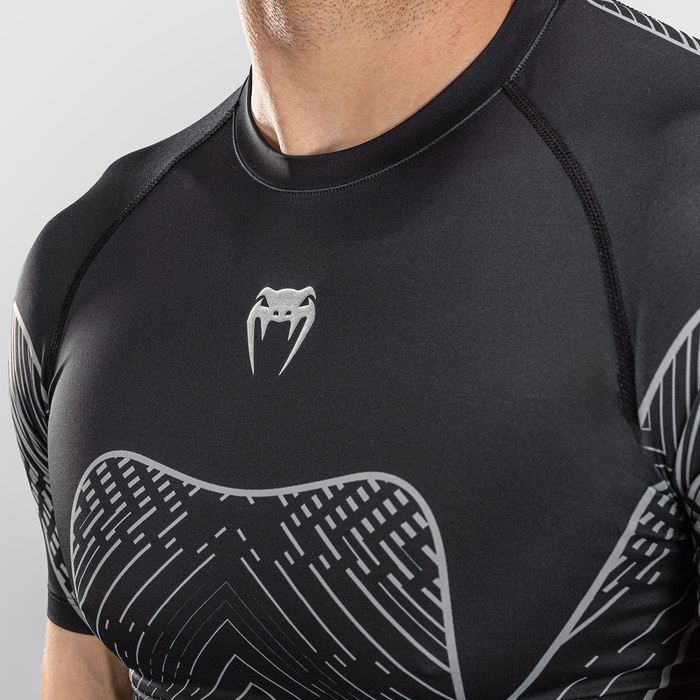 Venum Midnight Fury Kort&aelig;rmet Rashguard Sort Gr&aring; S&oslash;lv