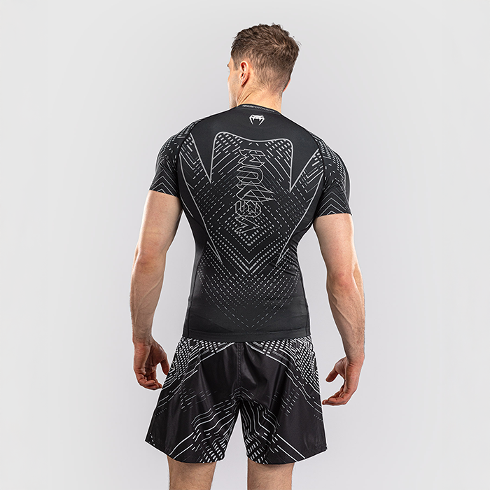 Venum Midnight Fury Kort&aelig;rmet Rashguard Sort Gr&aring; S&oslash;lv