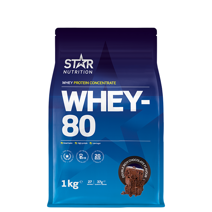 Whey-80 Valleprotein 1 kg Double Rich Chocolate