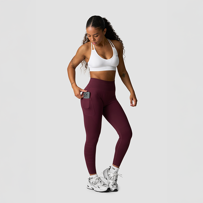 Define Seamless Pocket Tights, Dark Mahogany