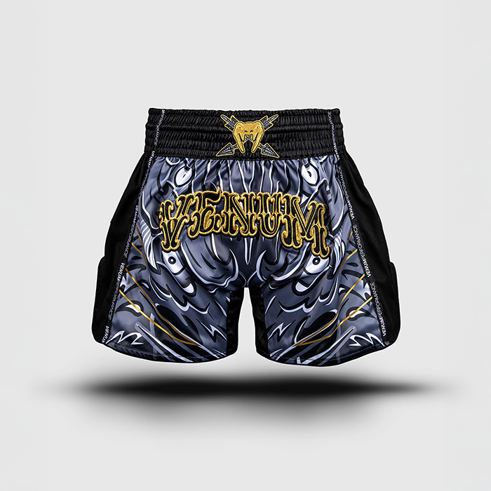 Venum Wolf Atak Muay Thai Shorts Sort Gr&aring;