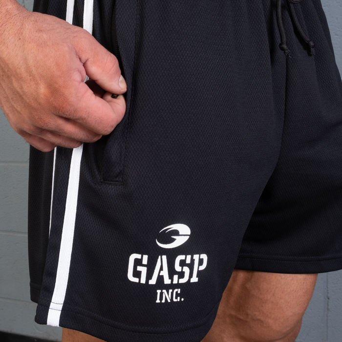2 Stripe St. Mesh Shorts, Black/White