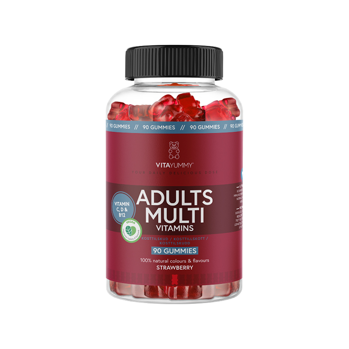 Multivitamin Voksen Jordb&aelig;r 90 Gummies Jordgubb