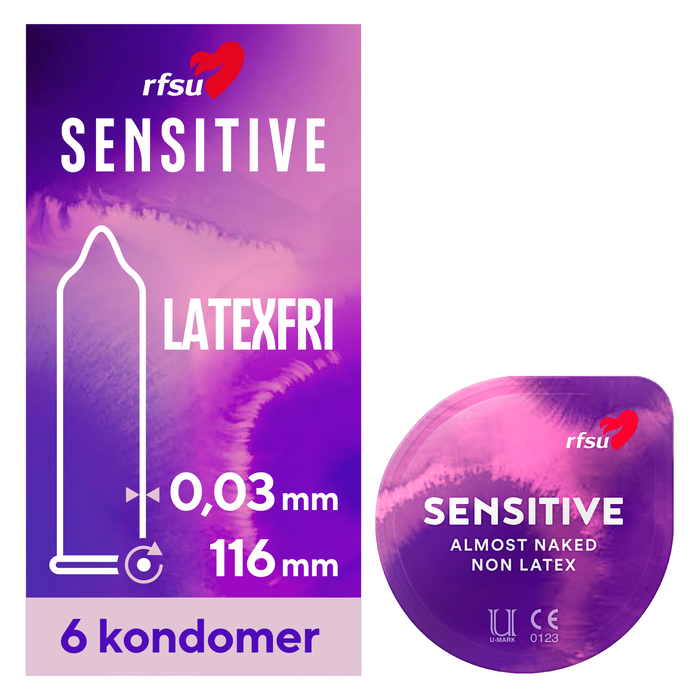 Sensitive Kondomer Latexfri 6 stk