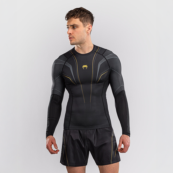 Venum Streamline Lang&aelig;rmet Rashguard Sort Guld