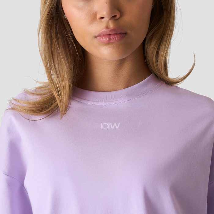 Everyday Oversized Bomulds T shirt Print Lilla