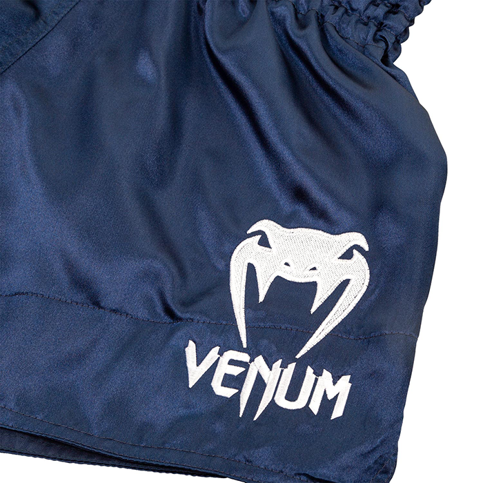 Klassiske Muay Thai Shorts Bl&aring;/Hvide
