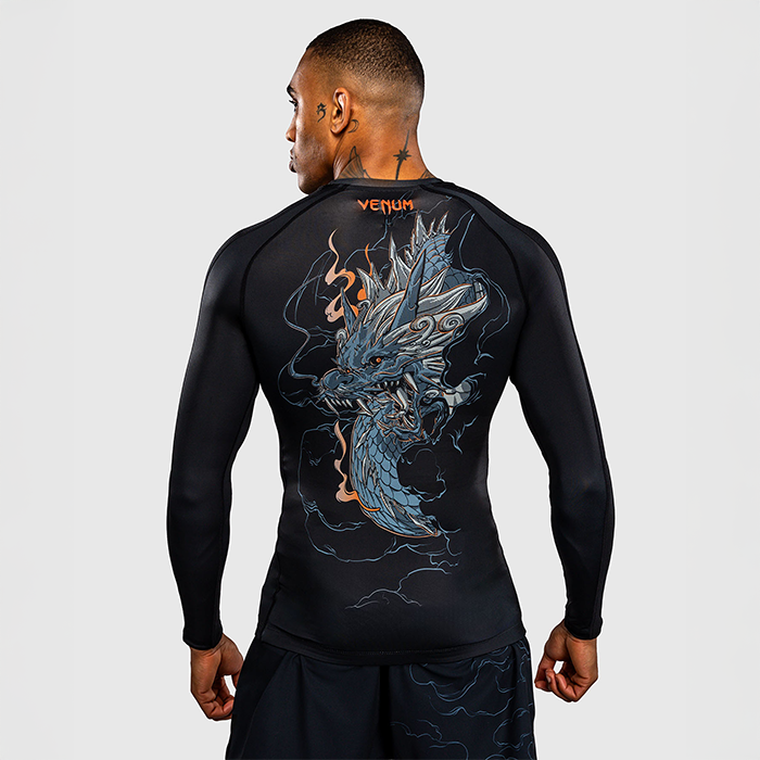Venum Thunder Dragon Lang&aelig;rmet Rashguard Sort Gr&aring; Kobber