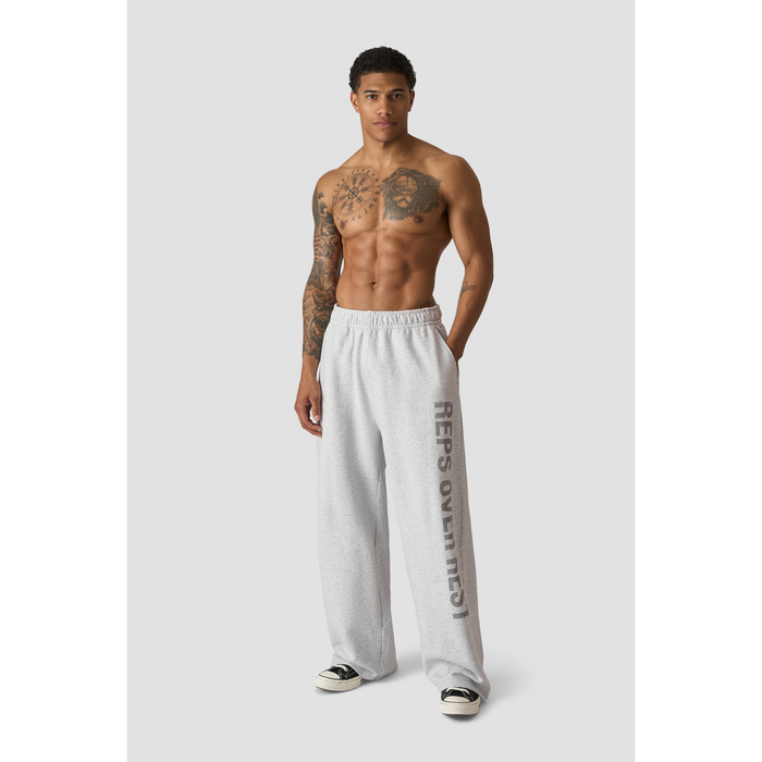 Grit Wide Pants, Light Grey Melange