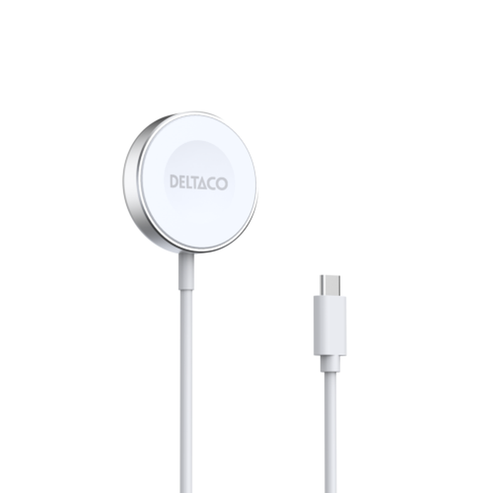 Oplader til Apple Watch og Samsung Galaxy Watch USB-C 1 m Hvid