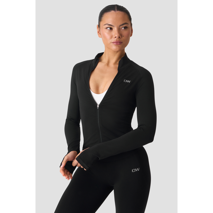 Smooth Seamless Jakke med Lynl&aring;s Sort