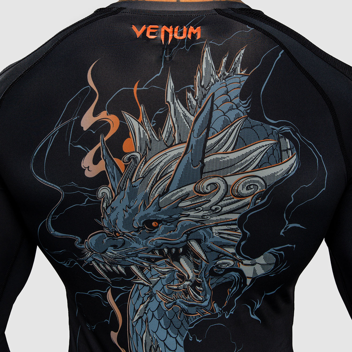 Venum Thunder Dragon Lang&aelig;rmet Rashguard Sort Gr&aring; Kobber