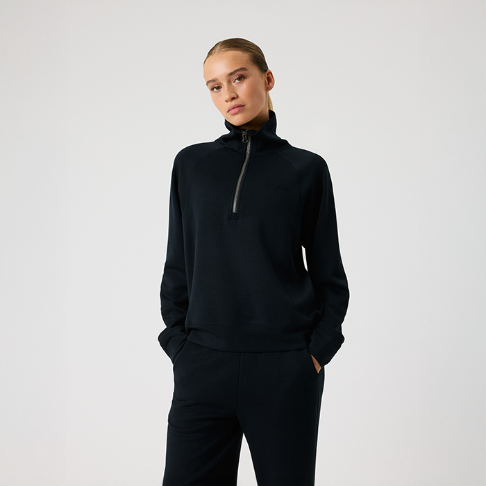 Studio Soft Half‑Zip Sweatshirt Sort