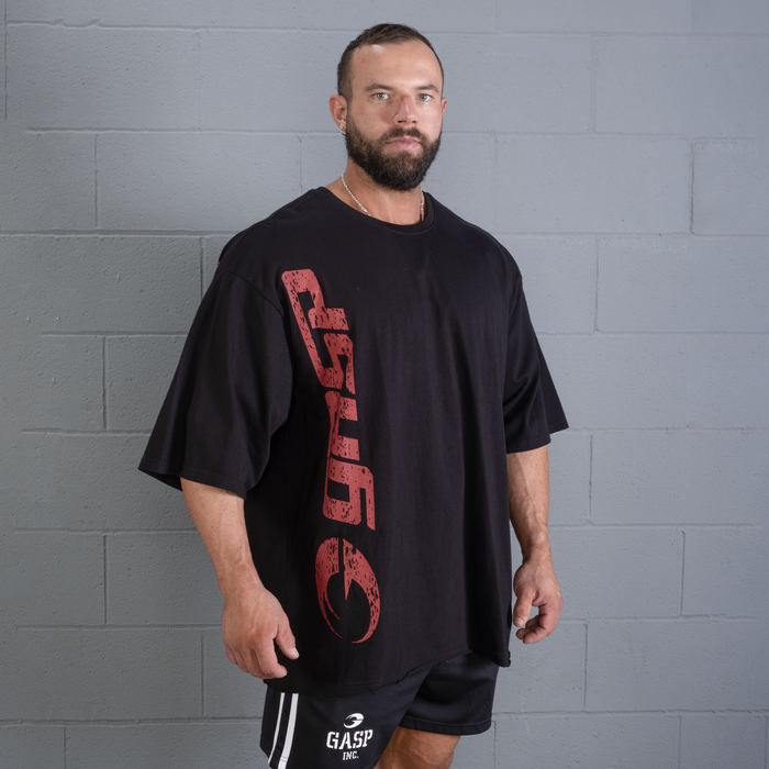 Gasp Iron Tee, Black/Red