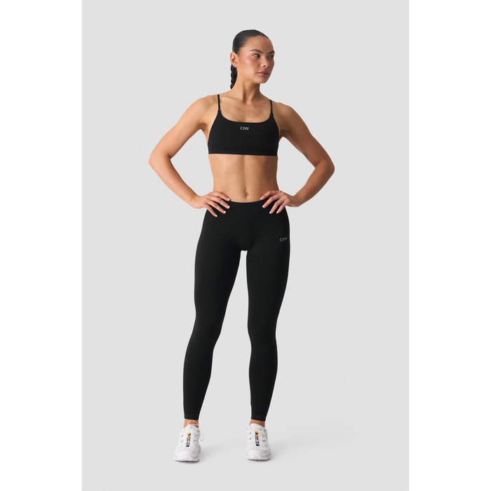 Smooth Seamless Tights Mellemh&oslash;j Talje V form Sort