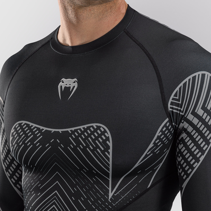 Venum Midnight Fury Lang&aelig;rmet Rashguard Sort Gr&aring; S&oslash;lv
