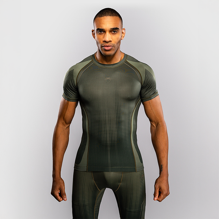 Venum Stealth Kort&aelig;rmet Rashguard Khaki Gr&oslash;n