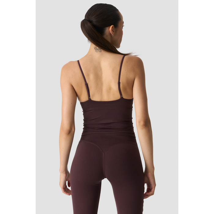 Smooth Seamless 2-i-1 Top med Tynde Stropper Brun