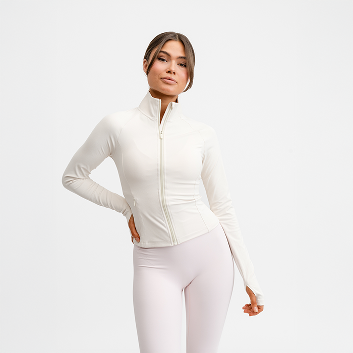 Butter Soft Zip-tr&oslash;je Hvid