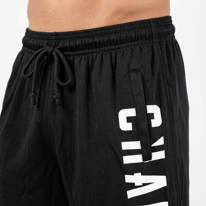 Chained Mesh Shorts Sort Hvid