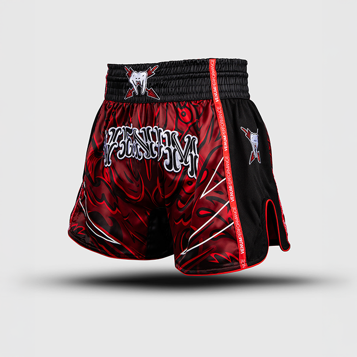 Venum Wolf Atak Muay Thai Shorts Sort R&oslash;d