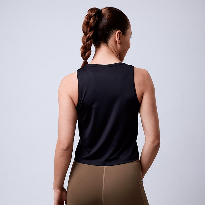 Cropped Linne Sort