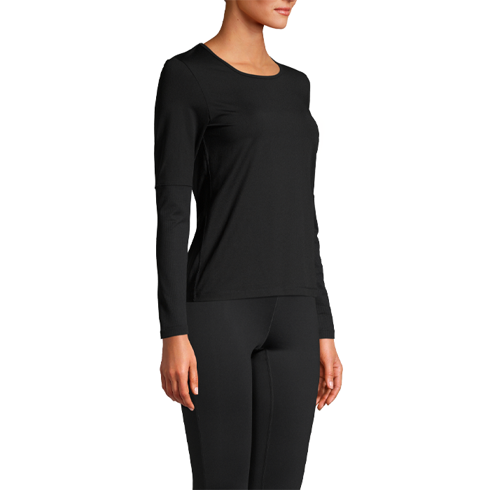 Essential Long Sleeve with Mesh Insert, Black