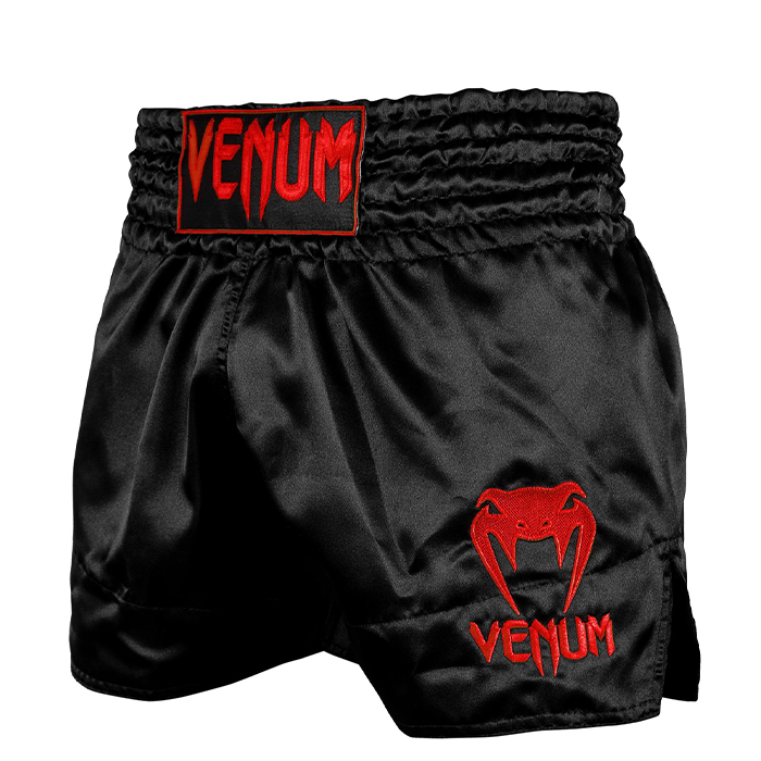 Klassiske Muay Thai Shorts Sort/R&oslash;d