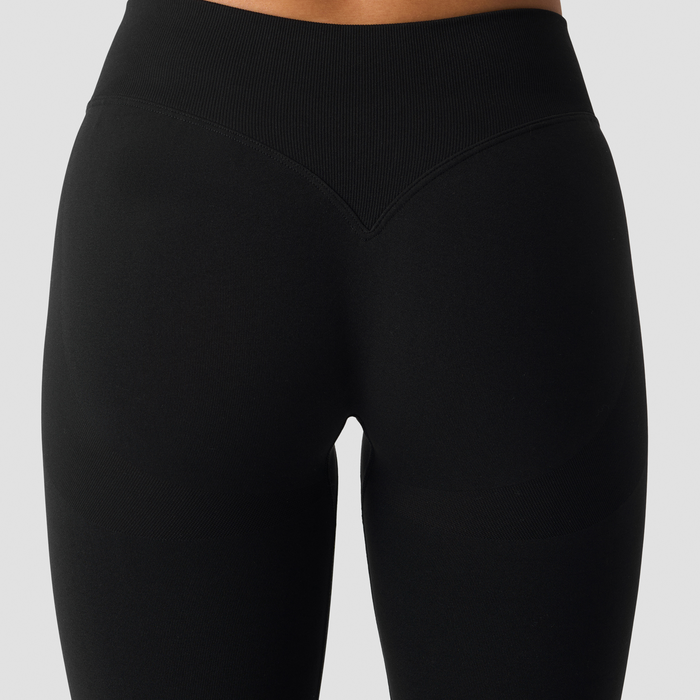 Smooth Seamless Tights Mellemh&oslash;j Talje V form Sort