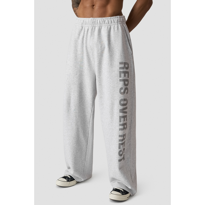 Grit Wide Pants, Light Grey Melange