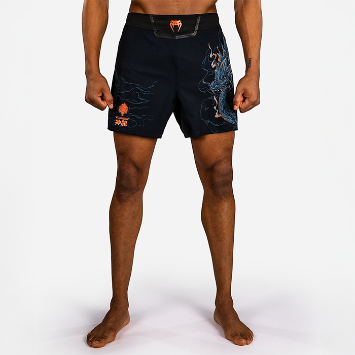 Venum Thunder Dragon Fightshorts Sort Gr&aring; Kobber