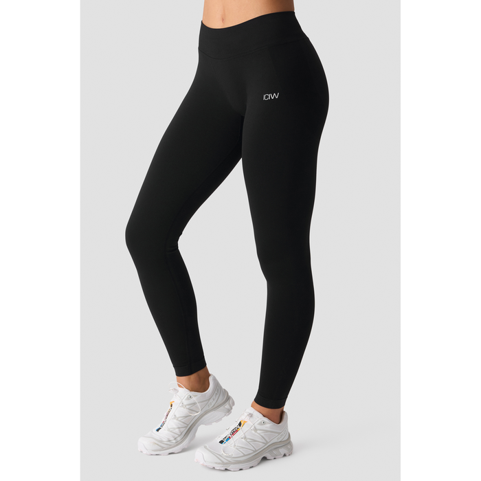 Smooth Seamless Tights Mellemh&oslash;j Talje V form Sort