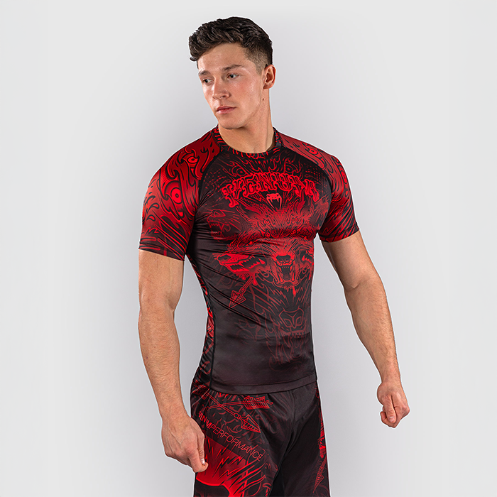 Venum Wolf Atak Rashguard Kort&aelig;rmet Sort R&oslash;d
