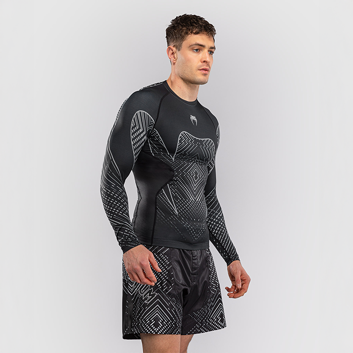 Venum Midnight Fury Lang&aelig;rmet Rashguard Sort Gr&aring; S&oslash;lv