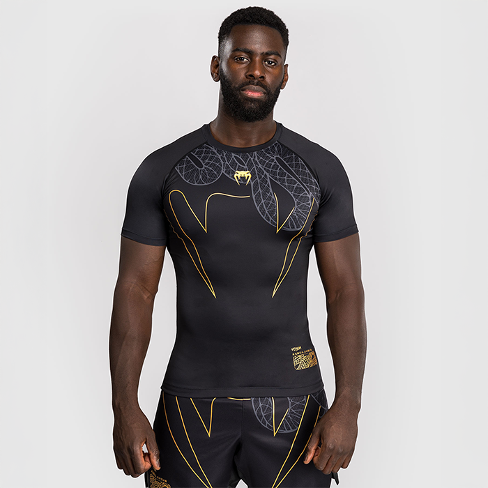 Serpenti Rashguard Kort&aelig;rmet Sort S&oslash;lv Guld