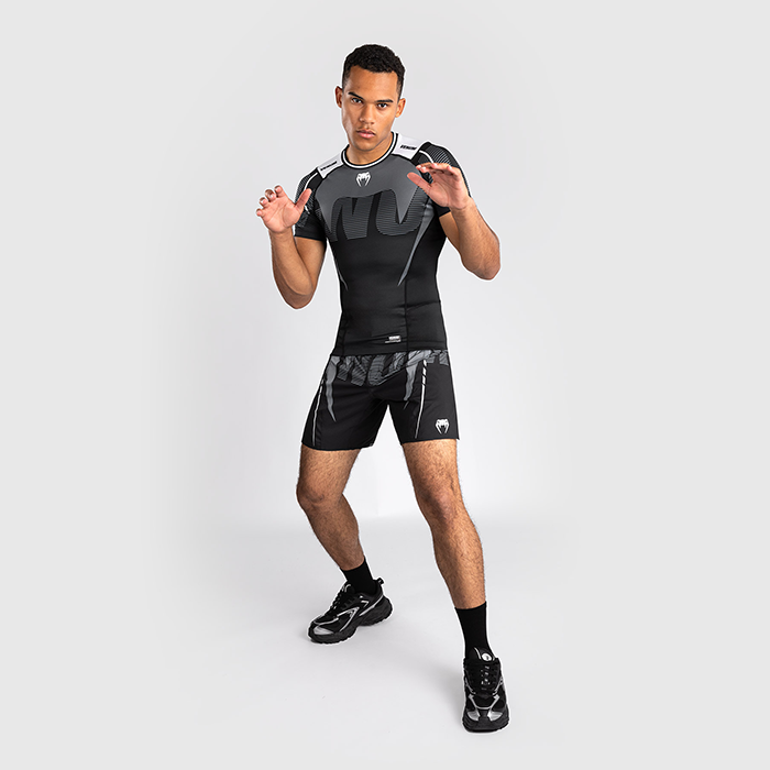 Venum Adrenaline Rashguard Kort&aelig;rmet Sort Gr&aring;