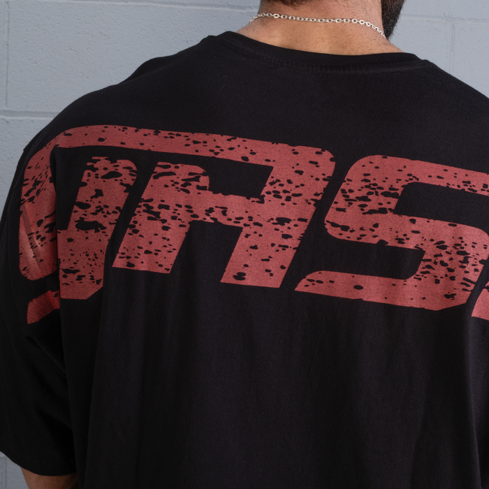 Gasp Iron Tee, Black/Red