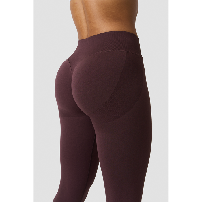 Smooth Seamless V-formede Tights Mid Rise Brun