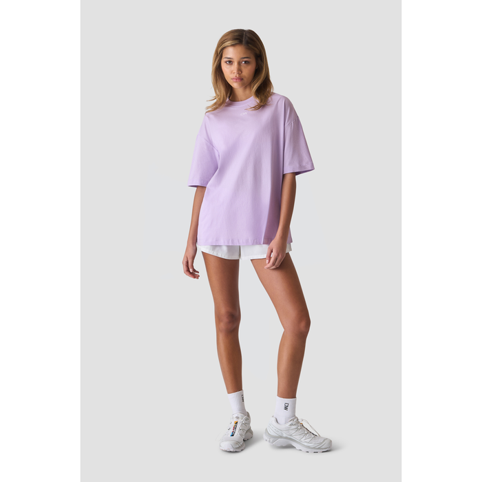 Everyday Oversized Bomulds T shirt Print Lilla