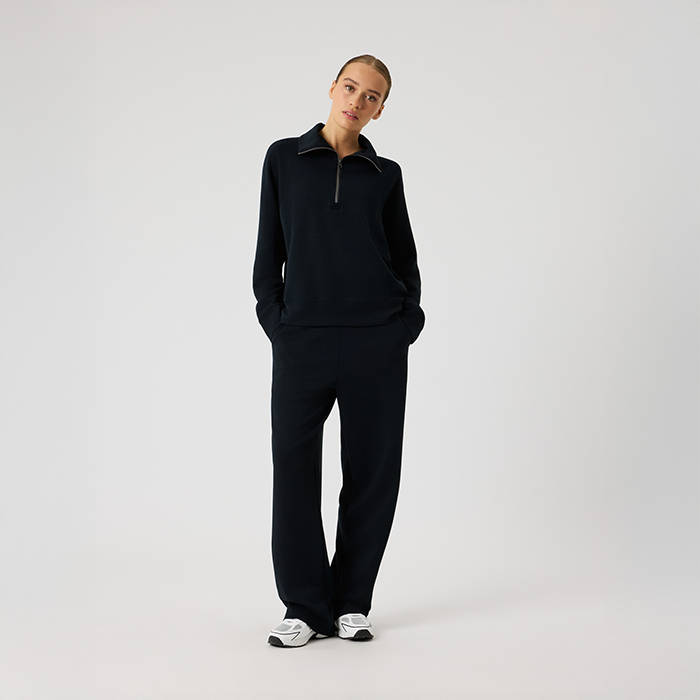 Studio Soft Half‑Zip Sweatshirt Sort