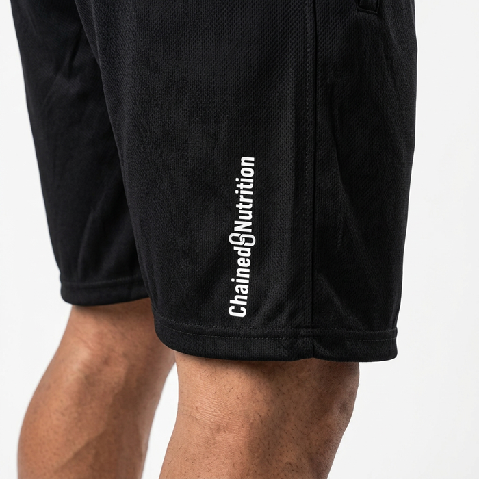 Chained Mesh Shorts Sort Hvid
