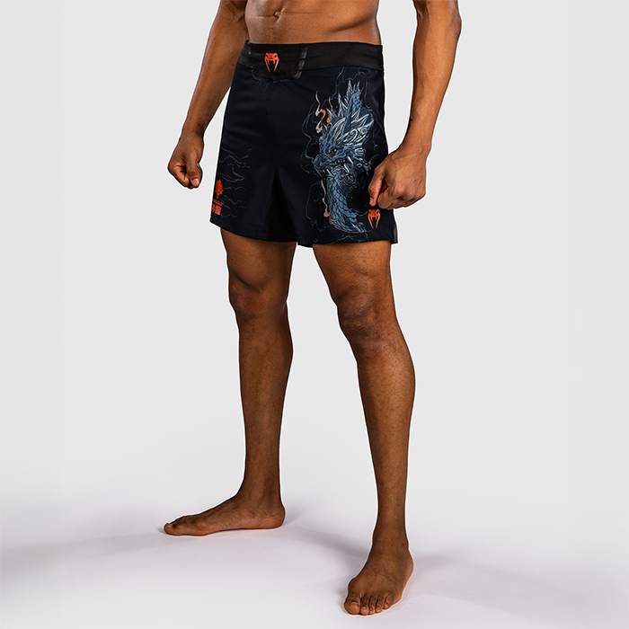 Venum Thunder Dragon Fightshorts Sort Gr&aring; Kobber