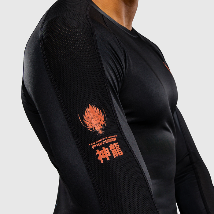 Venum Thunder Dragon Lang&aelig;rmet Rashguard Sort Gr&aring; Kobber