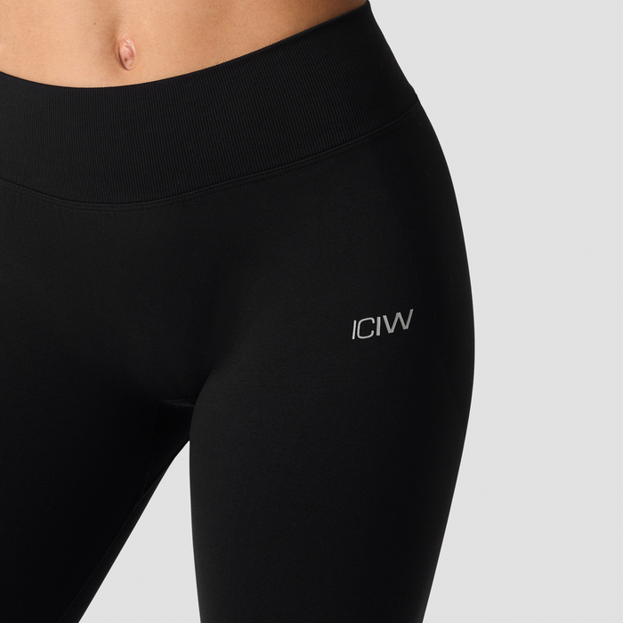 Smooth Seamless Tights Mellemh&oslash;j Talje V form Sort