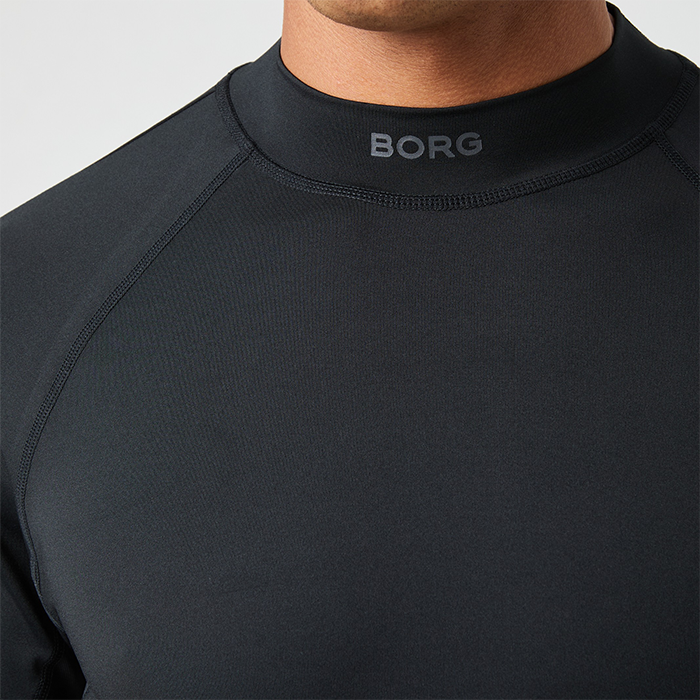 Mock Neck T‑shirt Sort