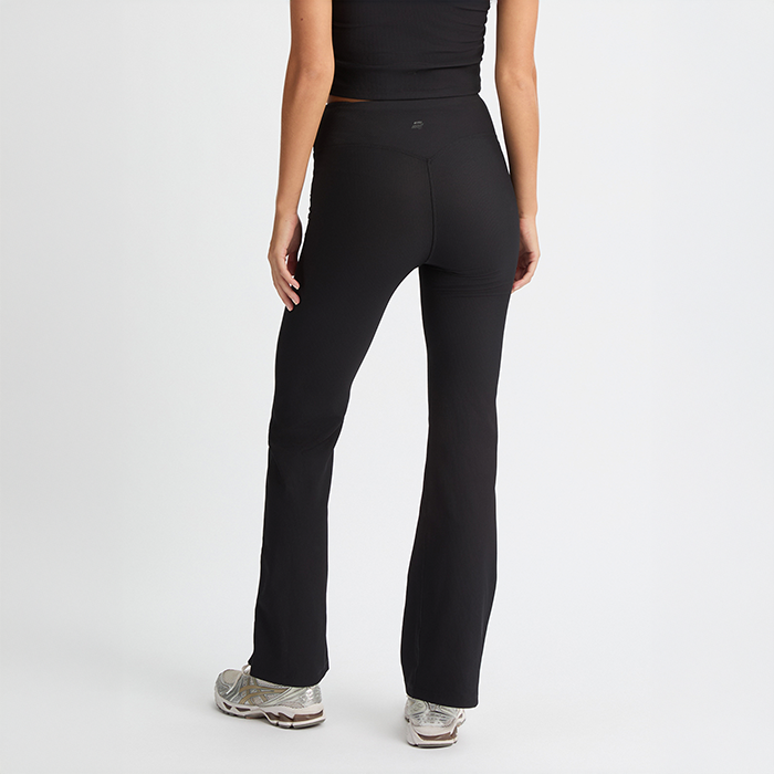 Ribstrikkede Flare Tights Sort