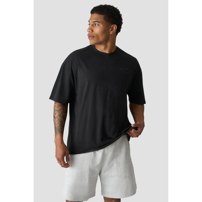 Grit T-Shirt Print, Stonewashed black