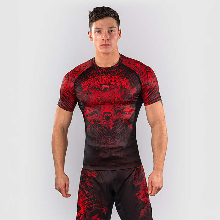 Venum Wolf Atak Rashguard Kort&aelig;rmet Sort R&oslash;d
