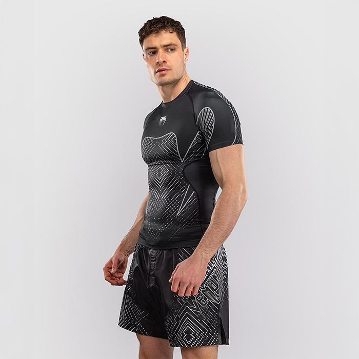 Venum Midnight Fury Kort&aelig;rmet Rashguard Sort Gr&aring; S&oslash;lv