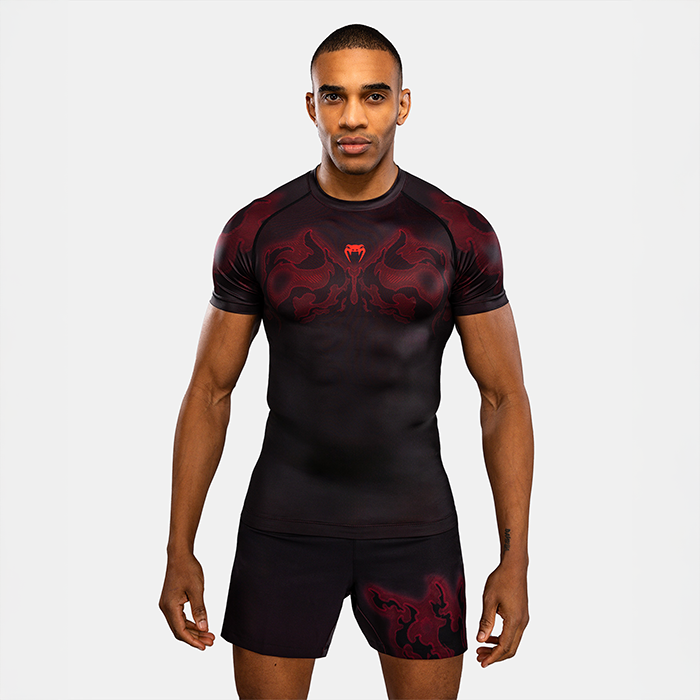 Venum Spectre Kort&aelig;rmet Rashguard Sort R&oslash;d